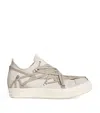 Rick Owens Suede Megalace Sneakers In Ivory