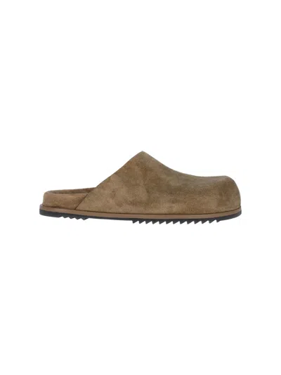 Rick Owens Suede Slip-on Sandals In Brown