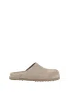Rick Owens Suede Mules Round Toe In Flesh