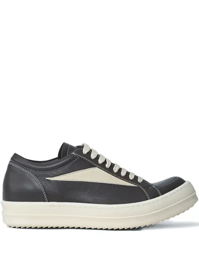 Rick Owens Suede Panelled Lace-up Sneakers In Black