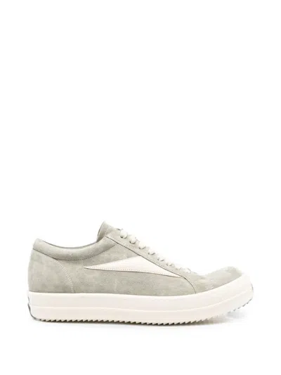 Rick Owens Suede Panelled Sneakers In Gray