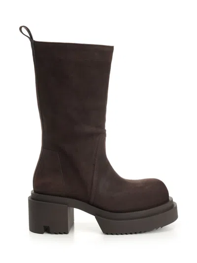 Rick Owens Suede Pull-on Boots Brown