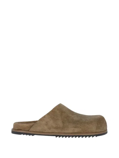 Rick Owens Suede Slip-on Sandals In Brown