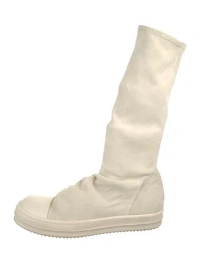 Pre-owned Rick Owens Suede Slouch Boots In Neutrals
