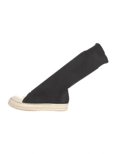 Pre-owned Rick Owens Suede Sneakers In Black