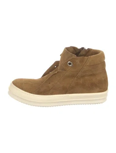 Pre-owned Rick Owens Suede Sneakers In Gray