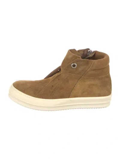 Pre-owned Rick Owens Suede Sneakers In Gray