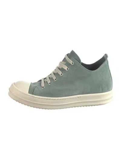 Pre-owned Rick Owens Suede Sneakers In Green