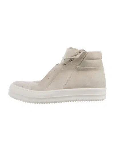Pre-owned Rick Owens Suede Sneakers In Neutral
