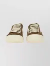 Rick Owens Suede Sneakers With Rubber Sole And Panel In Brown