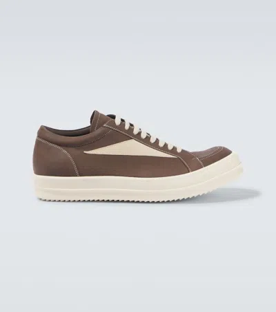 Rick Owens Suede And Leather Sneakers In Brown