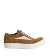 Rick Owens Suede Vintage Low-top Sneakers In Brown