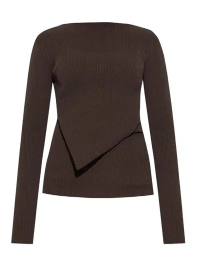 Rick Owens Suéter Cuello Redondo - Marrón Topo