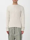 Rick Owens Textured Knit Sweater With Extra-long Sleeves And Straight Hem In Neutral