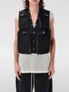 Rick Owens Sleek Leather Cargo Vest Size 48 In Schwarz