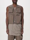 Rick Owens Cargo Vest With Open Back And High Collar In Rostbraun