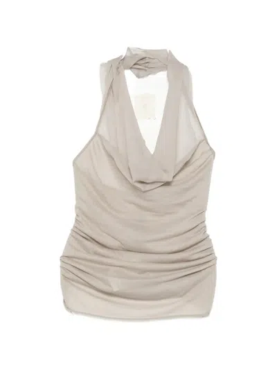 Rick Owens Sunburn Halter Tahnk Top In Gray