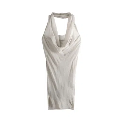 Pre-owned Rick Owens Sunburn Halter Top 'pearl' | White | Women's Size 40