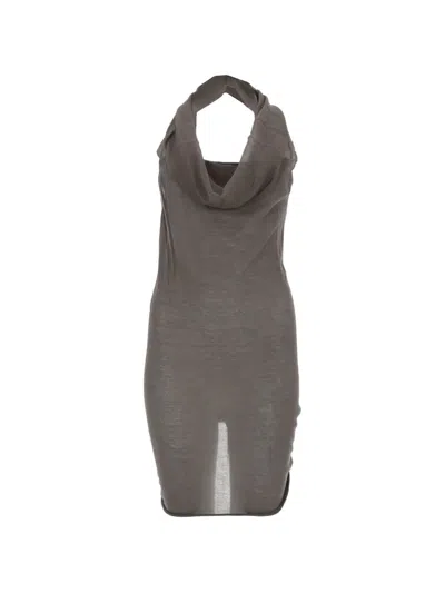 Rick Owens Elegant Mini Top With Luxurious Silk Detail In Gray
