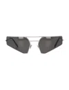 Rick Owens Prong Angular Frame Sunglasses In Metallic