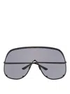 Rick Owens Statement Rimless Sunglasses With Oversized Frame In Black