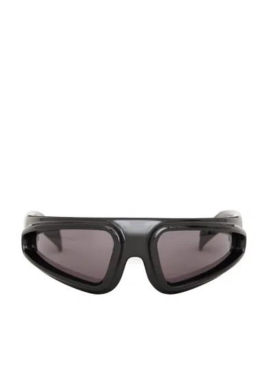 Rick Owens Shiny Ryder Sunglasses For Men In Black