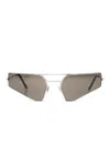 Rick Owens Sunglasses Prong In Silver