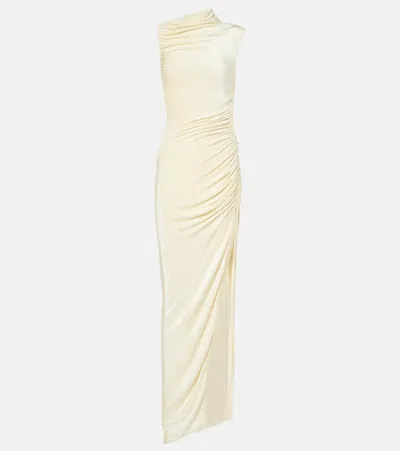 Rick Owens Svita Draped Gown In Beige