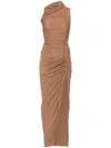 Rick Owens Svita Ruched Maxi Dress In Neutrals
