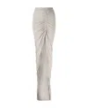 Rick Owens Svita Ruched Maxi Skirt In Gray
