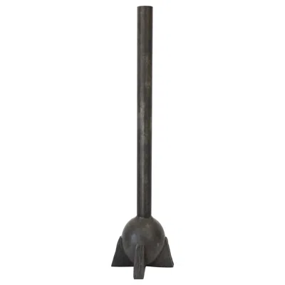 Pre-owned Rick Owens Swan Neck Cast Bronze Vase Nitrate Patina In Gold