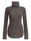 Rick Owens Ribbed-knit Turtleneck Sweater In Gray