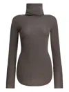 Rick Owens Ribbed-knit Turtleneck Sweater In Brown