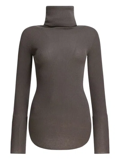 Rick Owens Sweater - Ls Tube In Brown