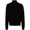 Rick Owens Classic Black Cashmere Turtleneck Sweater In Black