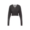 Rick Owens Cropped Virgin Wool Pullover V-neck In Black