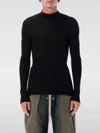Rick Owens Fitted Ribbed Knit Turtleneck In Soft Virgin Wool In Black