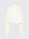Rick Owens Knit Hooded Medium Wrap Cardigan In Neutral