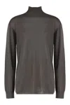 Rick Owens Sweater With Turtleneck In Cotton In Gray