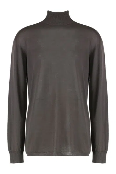 Rick Owens Sweater With Turtleneck In Cotton In Gray