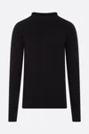 Rick Owens Black Long Sleeve Top With Crewneck In Cashmere And Wool Man In Black