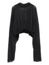 Rick Owens Crop Hoodie In Black
