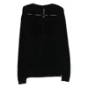 Rick Owens Black Concordians Ls Grid Knit Sweater In Black