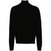 Rick Owens Classic Black Cashmere Turtleneck Sweater In Black