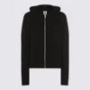 Rick Owens Hooded Crewneck Sweater Ribbed Texture In Black