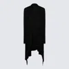 Rick Owens Asymmetric Drape Coat In Black