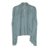 Rick Owens Draped Ribbed Crewneck Knitwear With Long Sleeves In Blue
