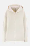 Rick Owens Zipped Hooded Cardi-coat In Milk+white