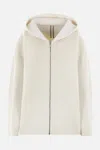 Rick Owens Zipped Hooded Cardi-coat In Milk+white