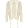 Rick Owens Torn Ivory Sweater In Wool In Neutral